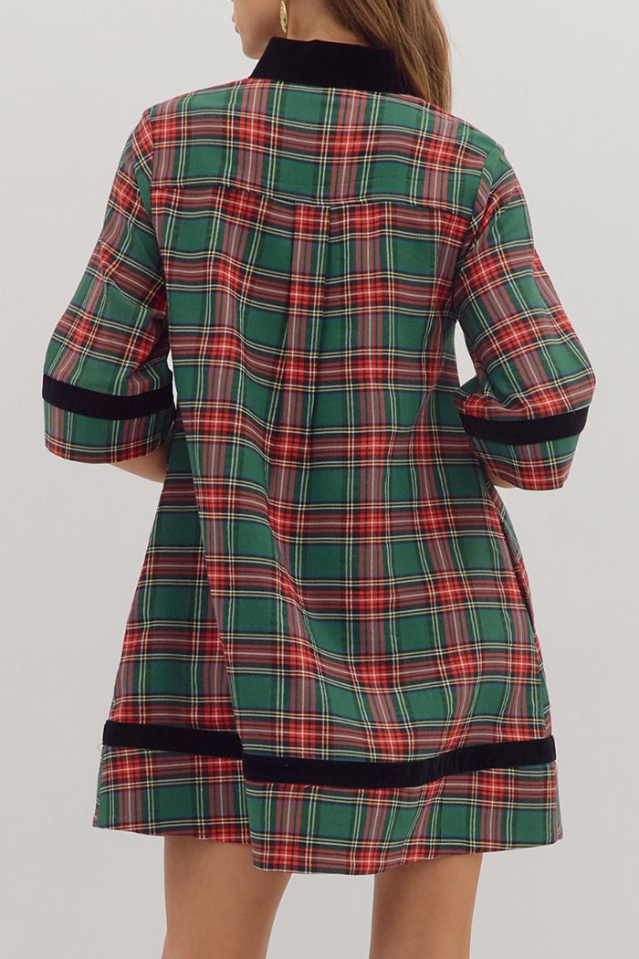 Casual Plaid Tunic Dress