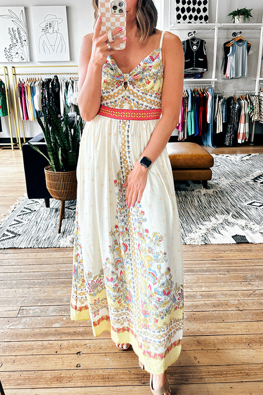 Knotted Floral Halter Dress