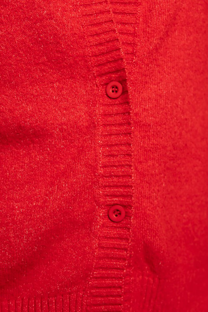 Casual Red Button Cardigan