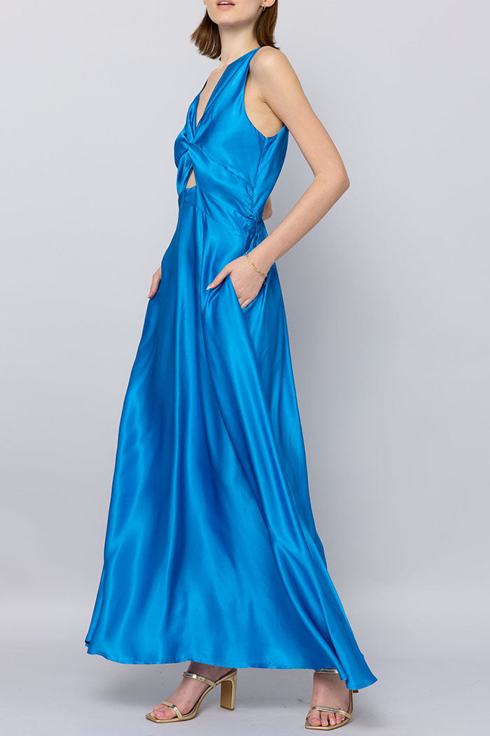 Elegant Solid Color Sleeveless Pocket Dress