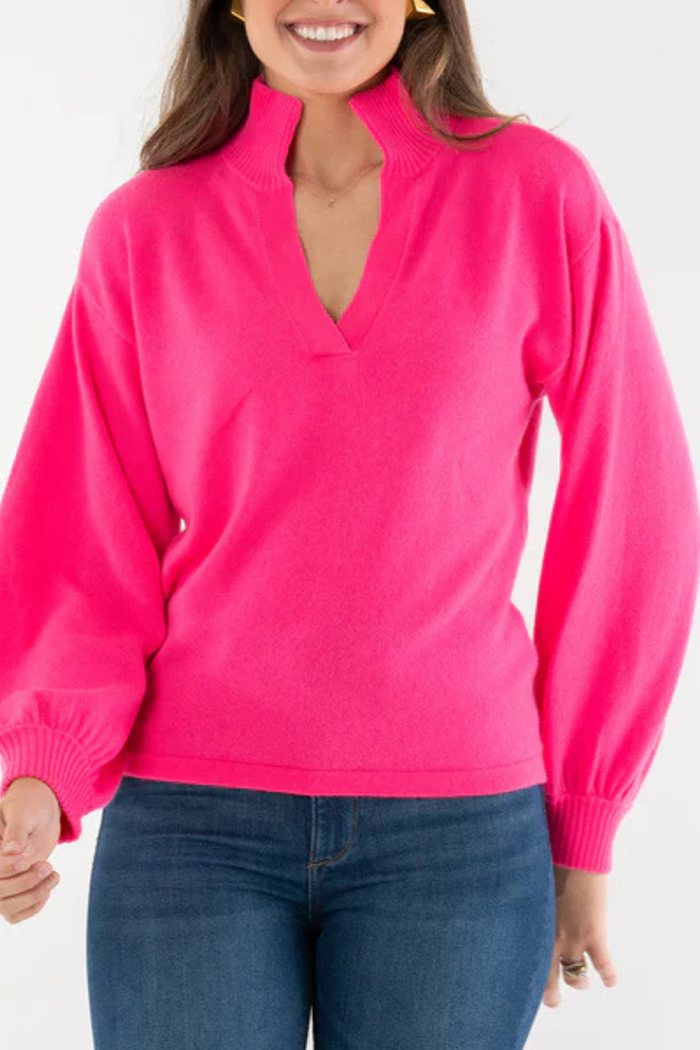 Casual Blouson Sleeves Sweater