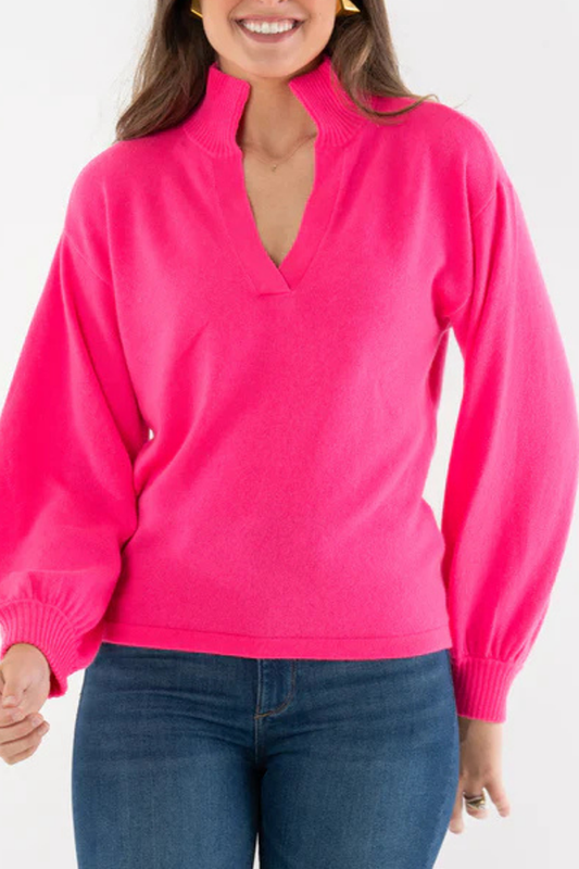 Casual Blouson Sleeves Sweater