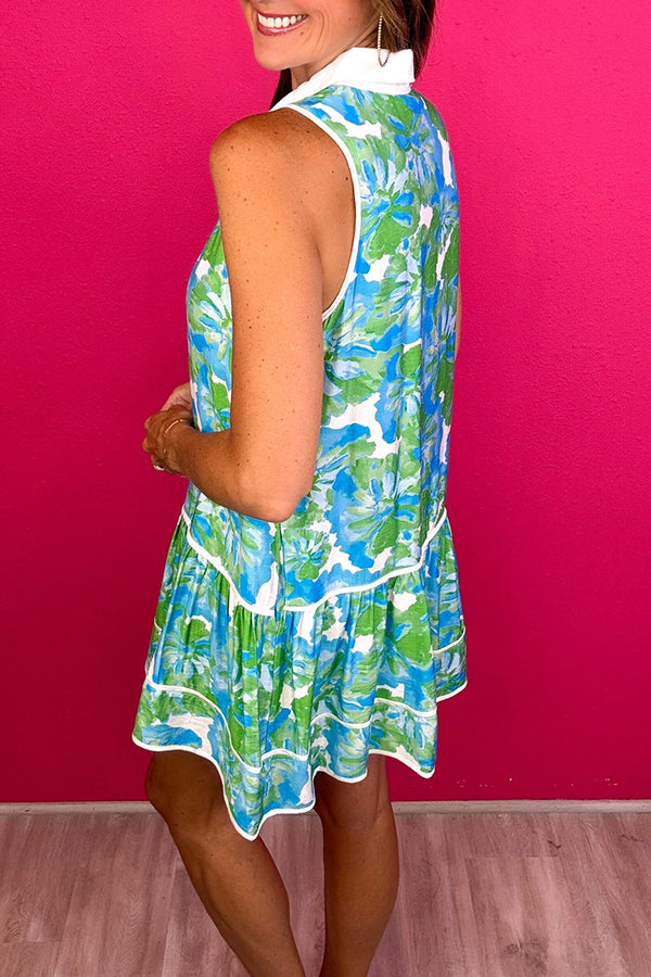 Sleeveless Floral Print Dress