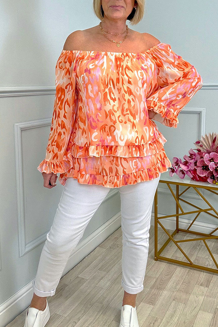 Abstract Animal Print Top