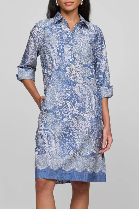 Casual 3/4 Sleeve Pocket Dress