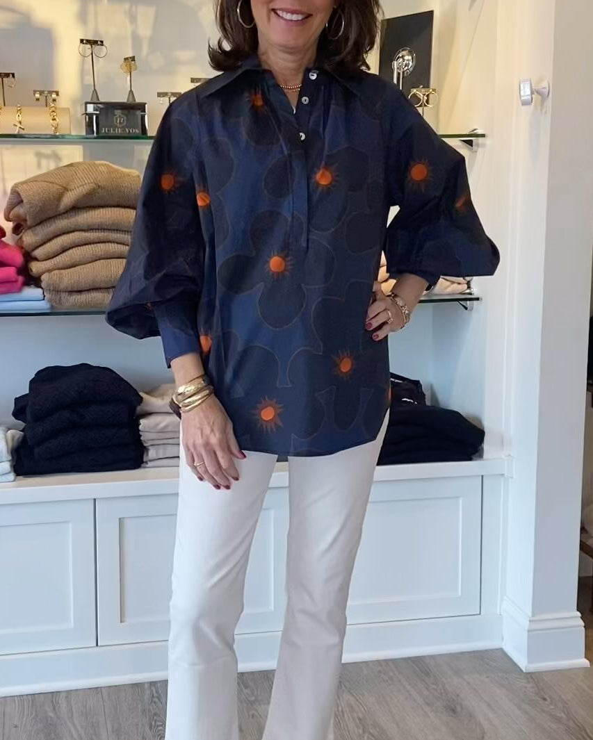 Floral Bouquet Sleeved Blouse