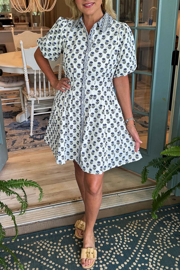 Puff Sleeve Floral Dress