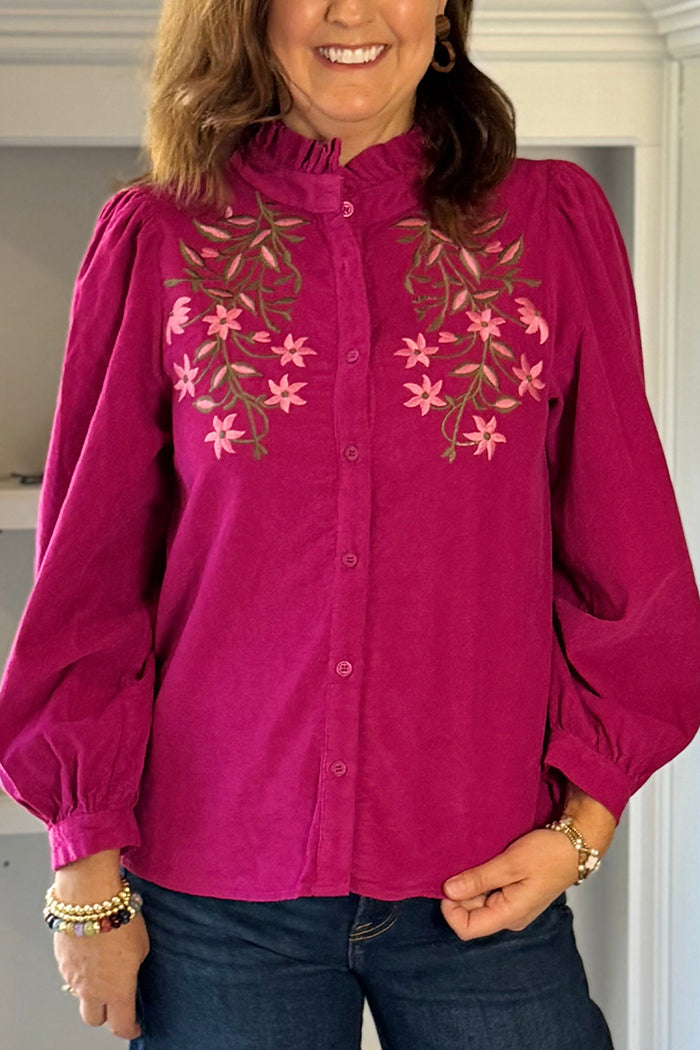 Casual Muse Corduroy Blouse