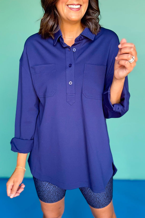 Collaredd Front Pocket Top