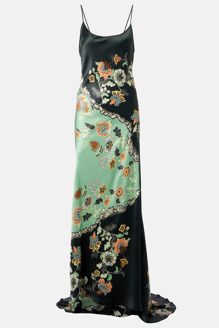 Floral Slip Silk Satin Dress