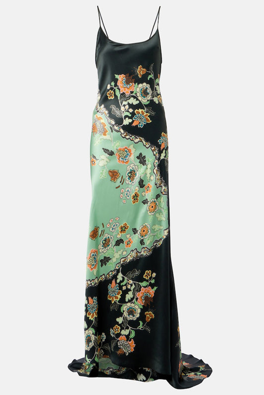 Floral Slip Silk Satin Dress