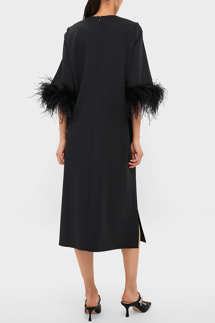Casual Feather Decoration Dress