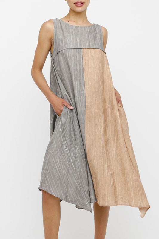 Reversible Sleeveless Pocket Dress