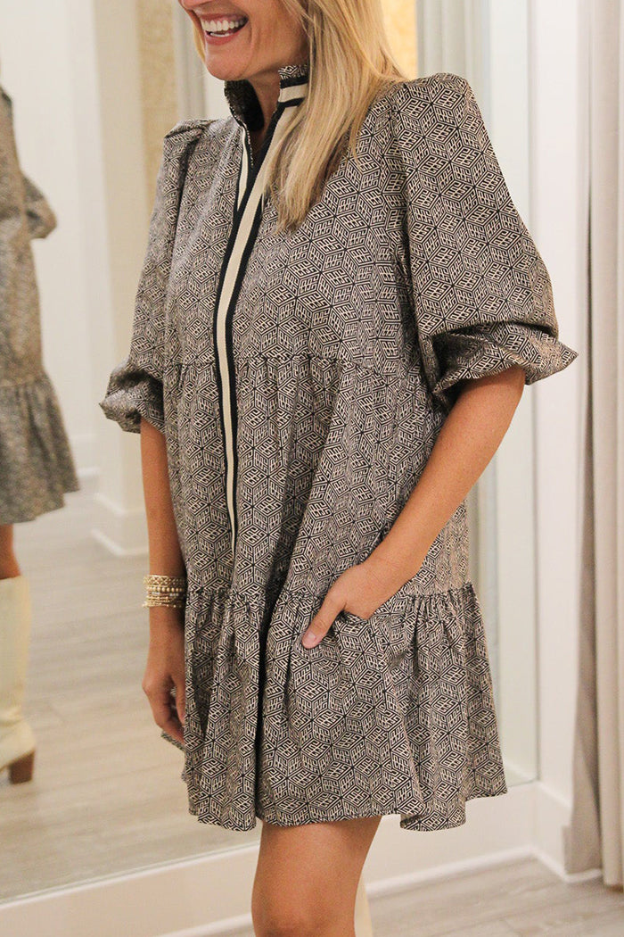 Casual Puff Sleeve Dress