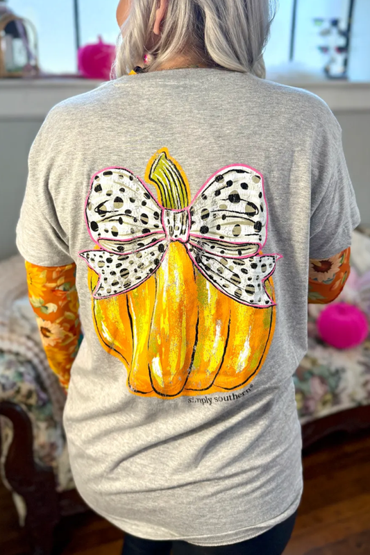 Bow Pumpkin Short Sleeved Tee