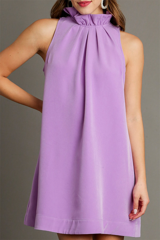 Ruffle Sleeveless Back Bow Tie Dress