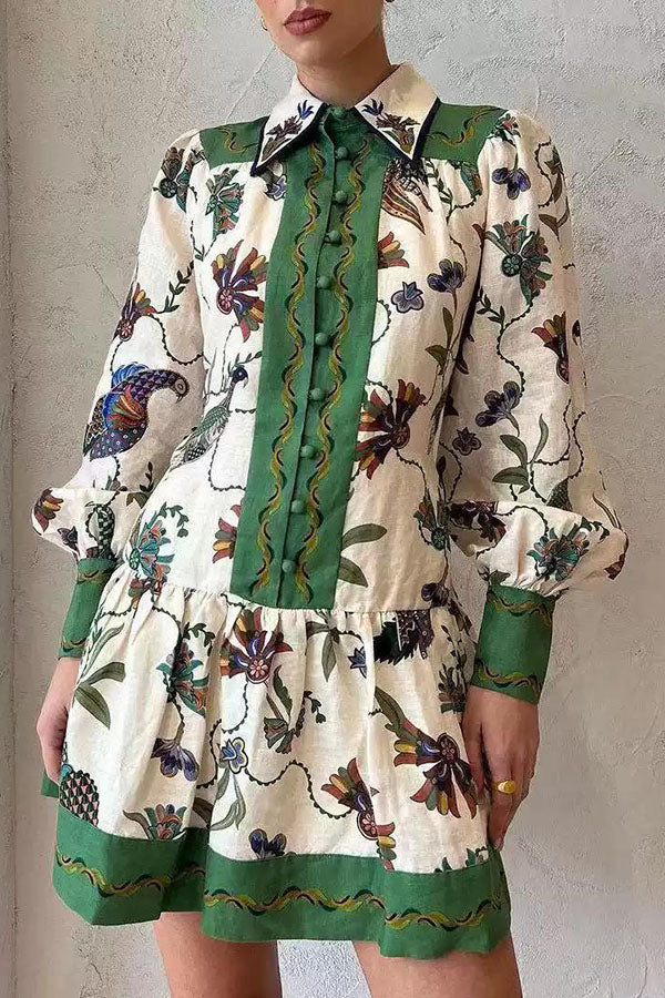 Single Breasted Printed Dress