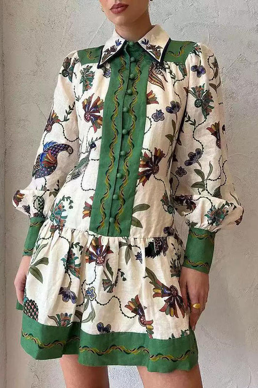 Single Breasted Printed Dress