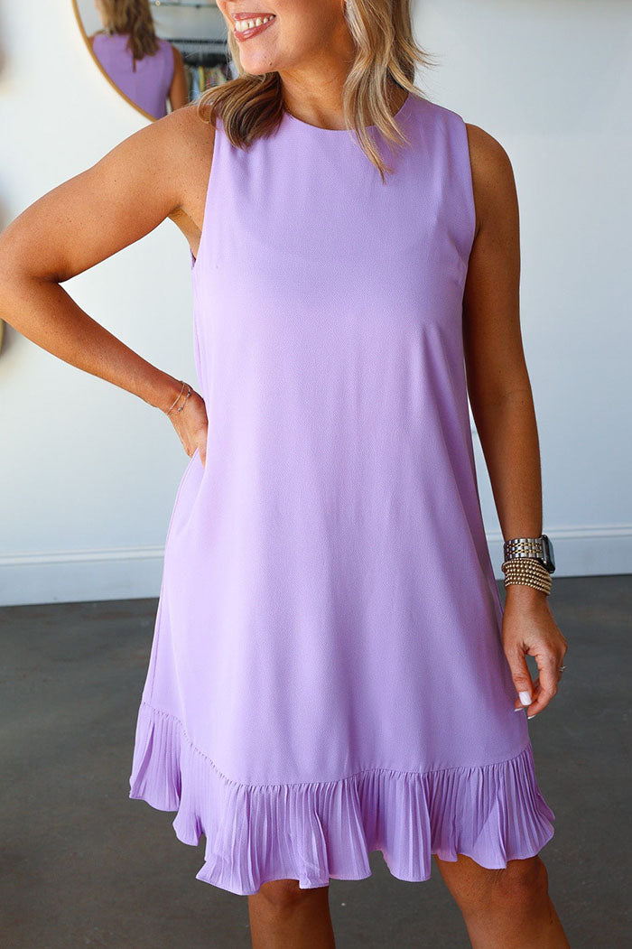 Casual Pleated Hem Dress