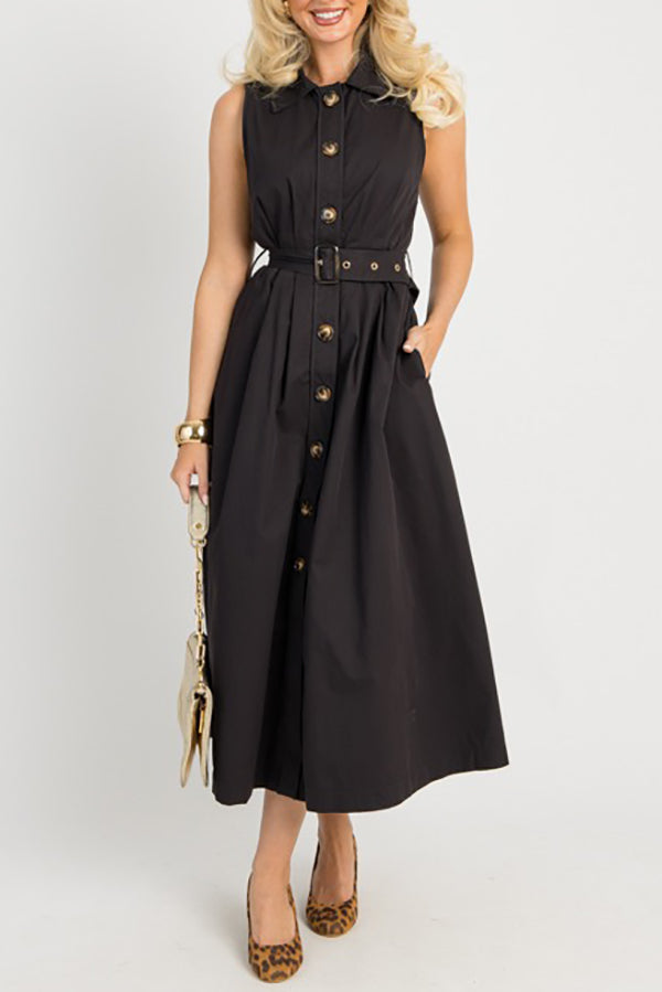 Sophisticated Style Belt Dress