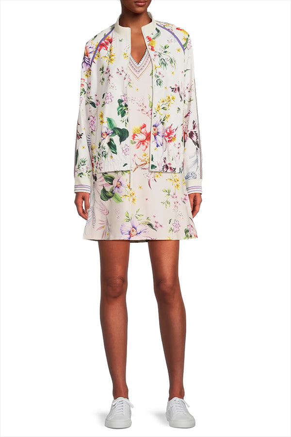 Casual Floral Zipper Jacket