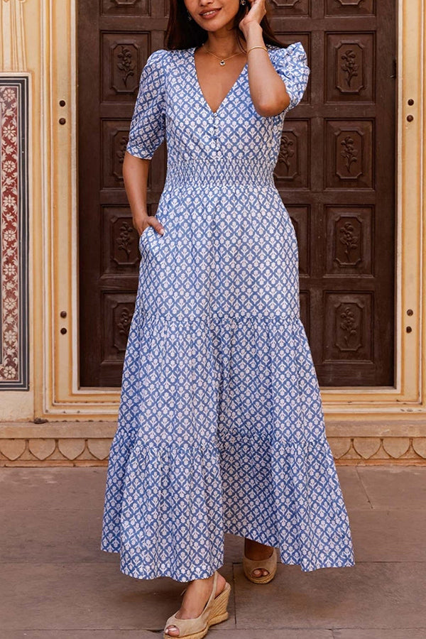 V-Neck Short Sleeve Dress