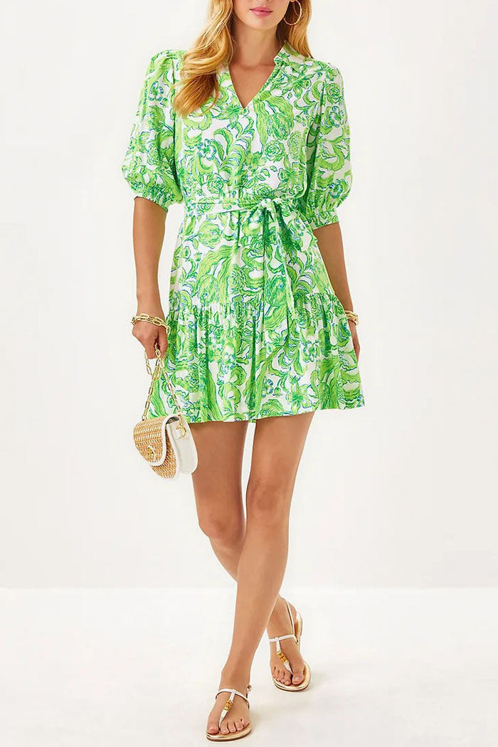 Pleated Hem Floral Dress