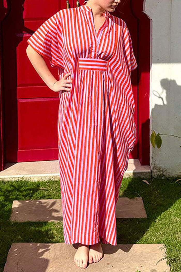 Casual Stripe Pocket Dress