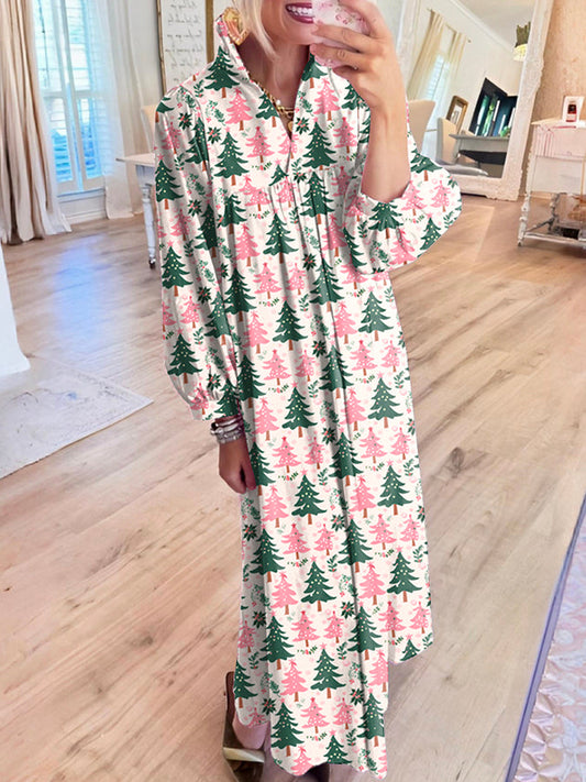 Christmas tree Pattern Maxi Dress