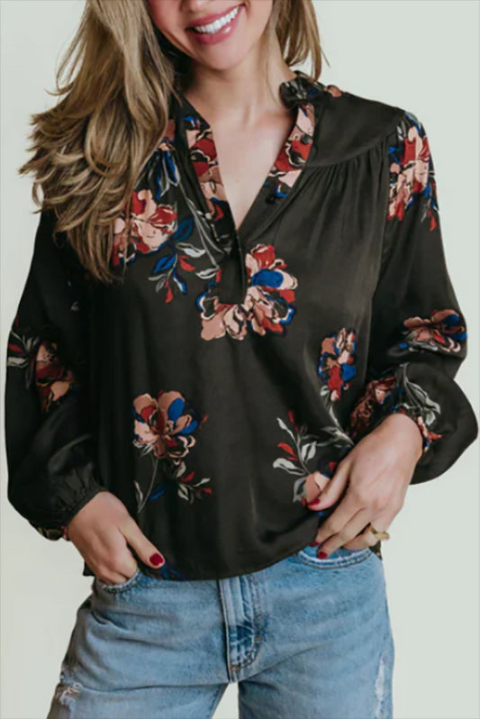 Casual Retro Printed Blouse