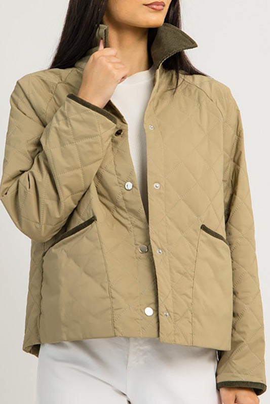 Buttoned Pocket Quilted Jacket