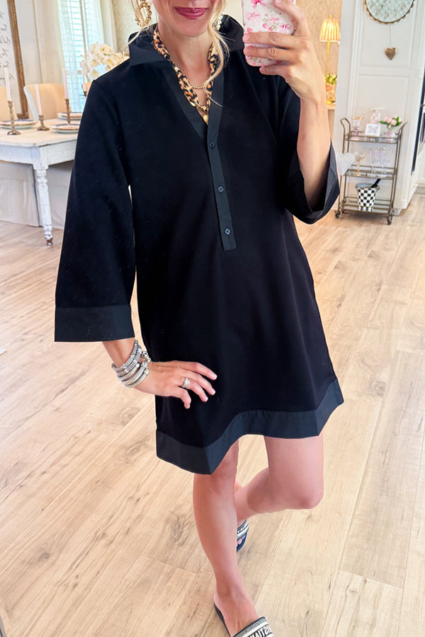 Solid Color Shirt Dress