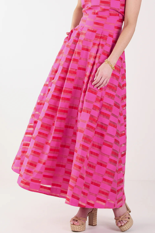 Casual Sunset Stripe Skirt