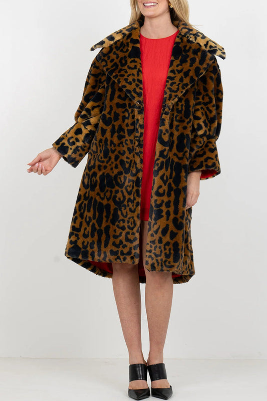 Leopard Pocket Long Coat