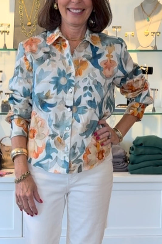 Casual Button Floral Shirt