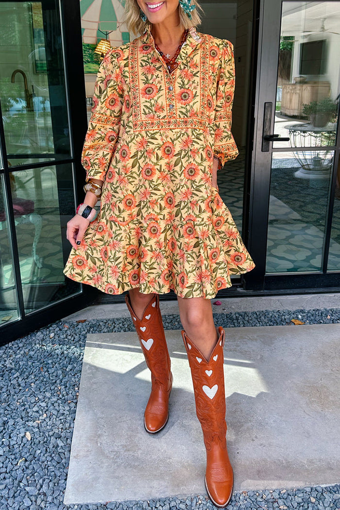 Beneath The Sunflowers Floral Dress