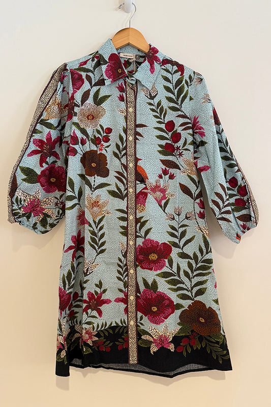 Button Front Floral Dress