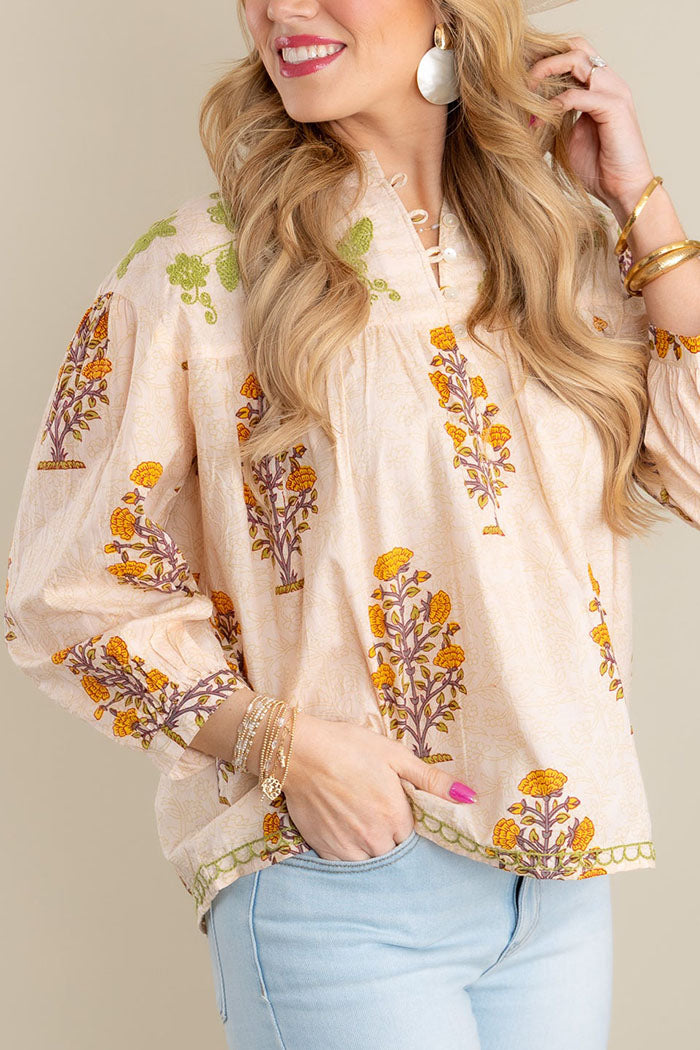 Floral Print Long Sleeve Top