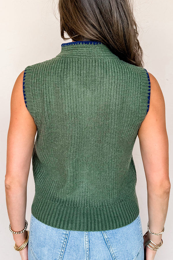 Front Knot Closure Knit Top