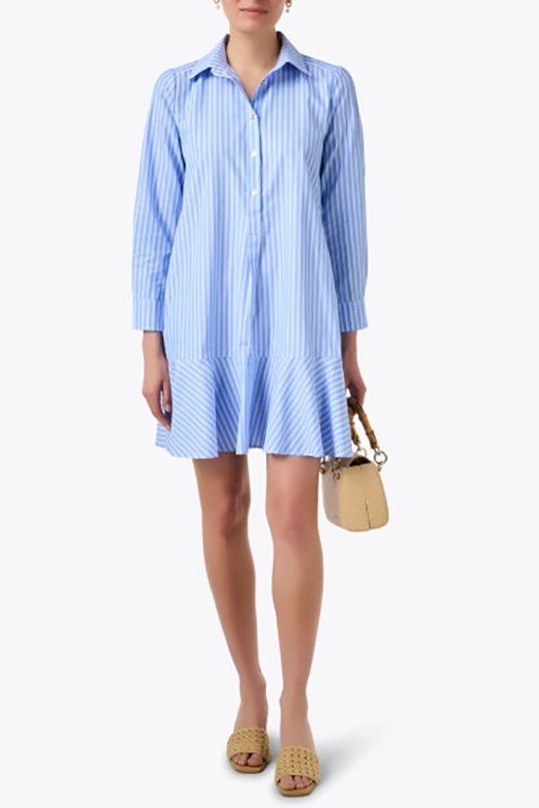 Casual Striped Ruffled Dress