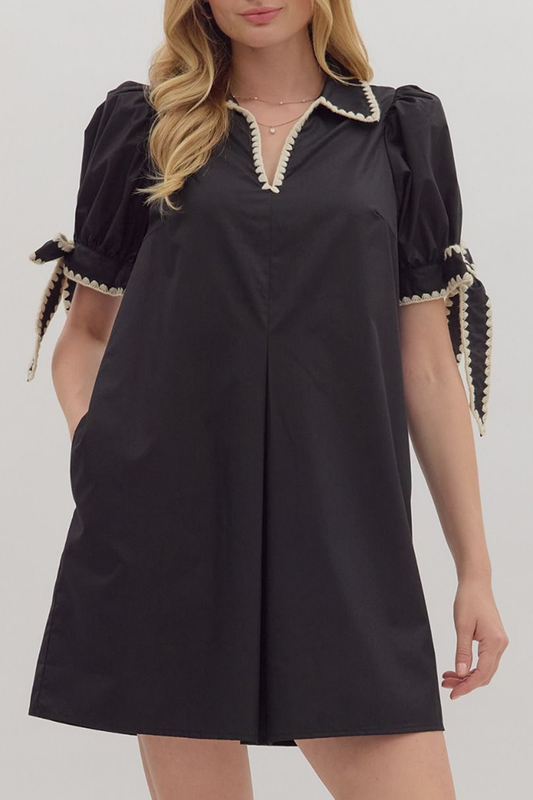 Casual Bow Sleeve Dress