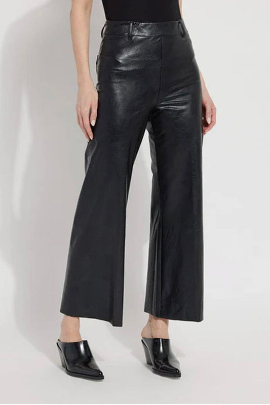 Artificial Leather Wide Leg Pant