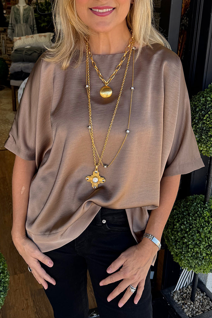 Casual Solid Colors Silky Top