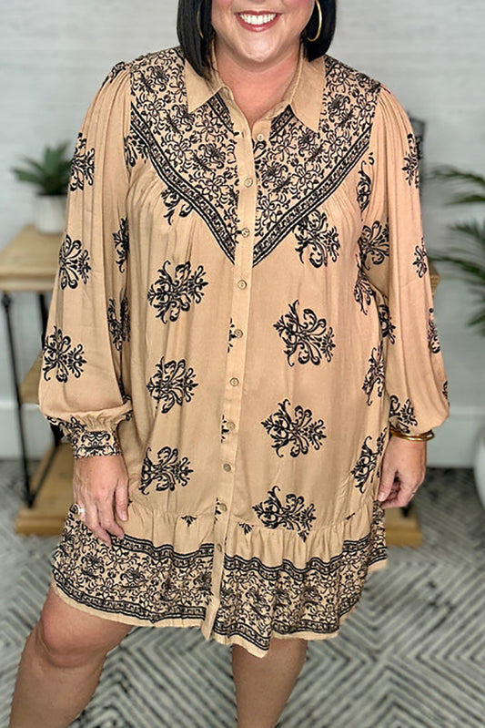 Casual Retro Printed Dress