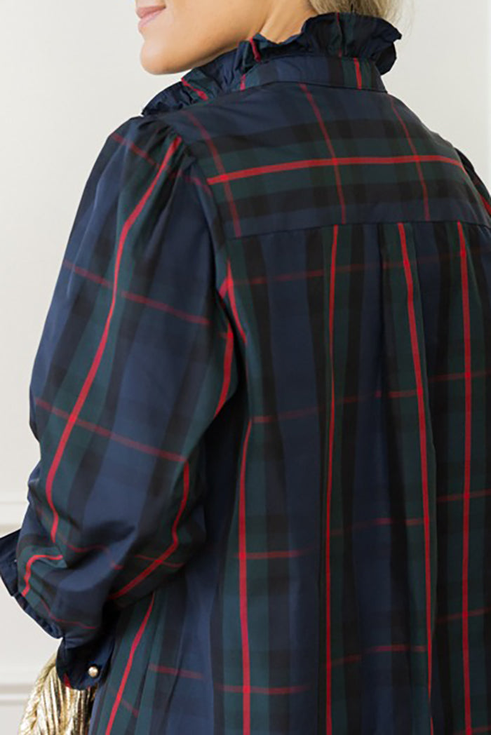 Plaid Print Midi Dress