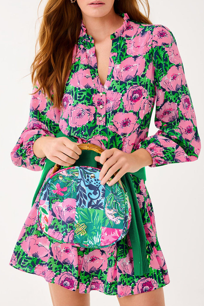 Vibrant Floral Print Mini Dress
