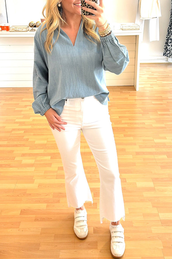 Casual Solid Color Top