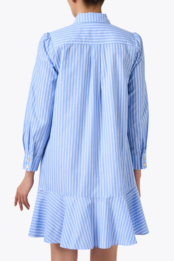 Casual Striped Ruffled Dress