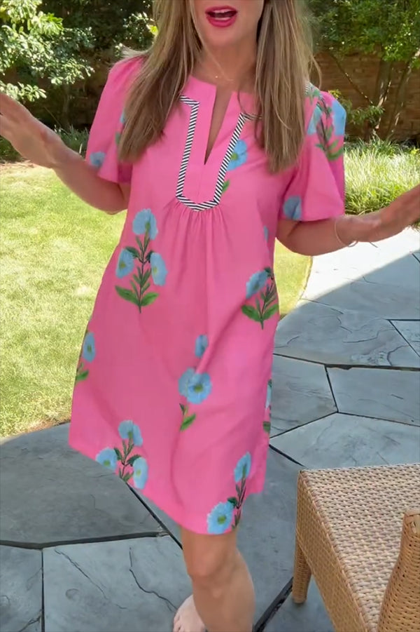 Casual Floral Pocket Dress