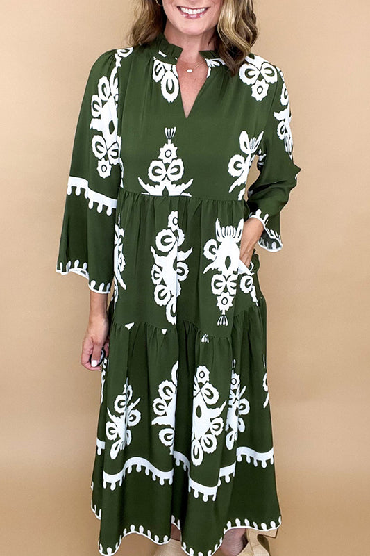 Retro Pattern Pocket Dress